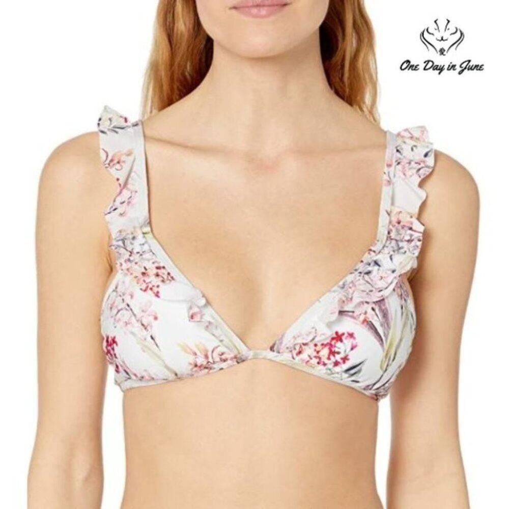 Vicious Young Babes Ruffle Bikini Top Swimsuit Size L